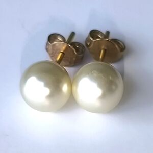 Classic White Pearl Stud Earrings